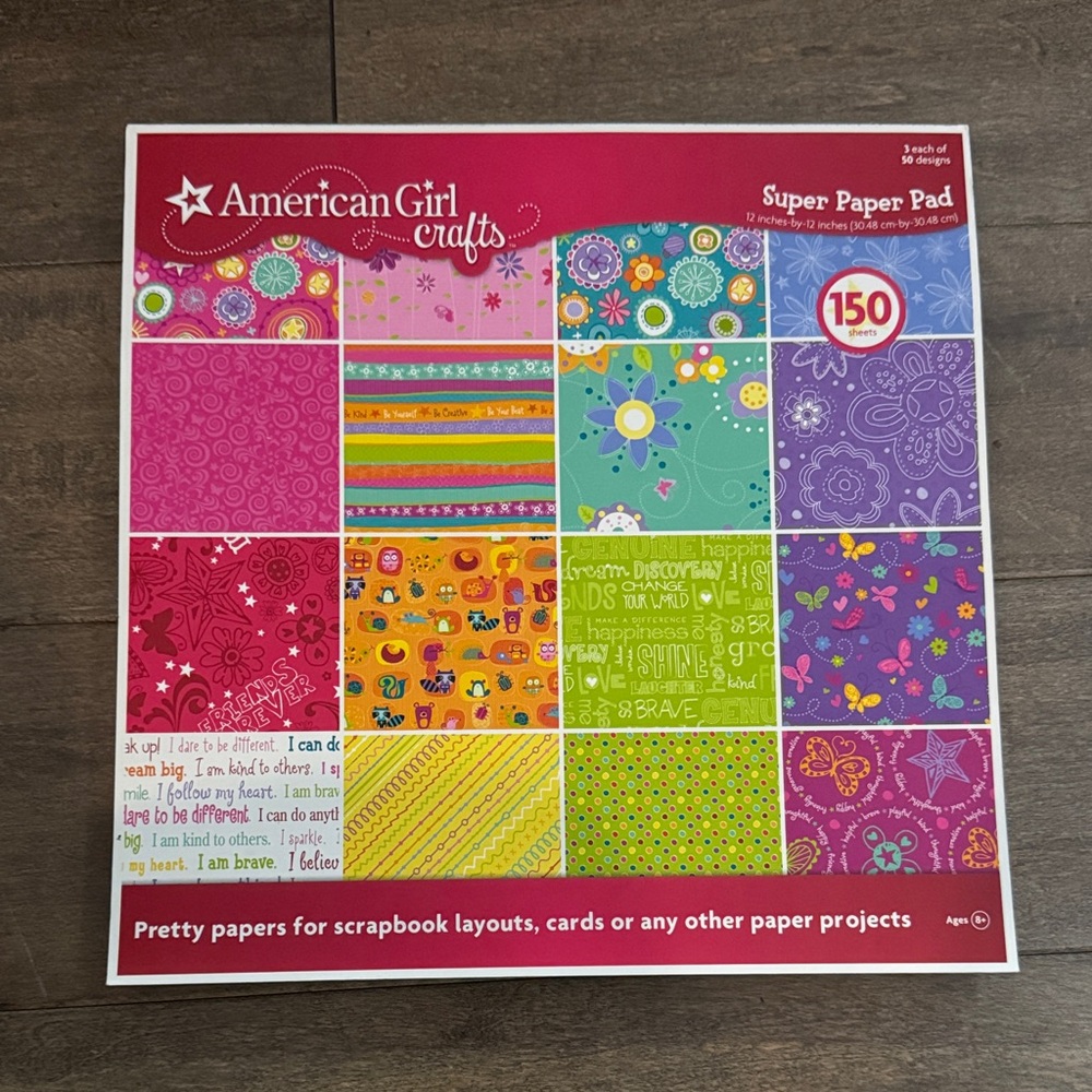 American Girl Crafts Super Paper Pad - 150 Sheets 12x12 Craft Paper NWT
